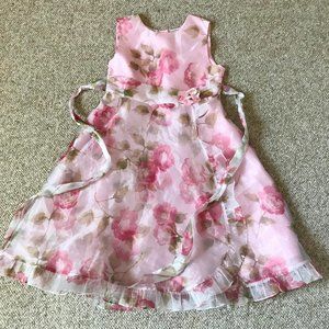 BlueBeri Boulevard Girls Pink Floral Flared Formal Party Dress Flower Girls 10